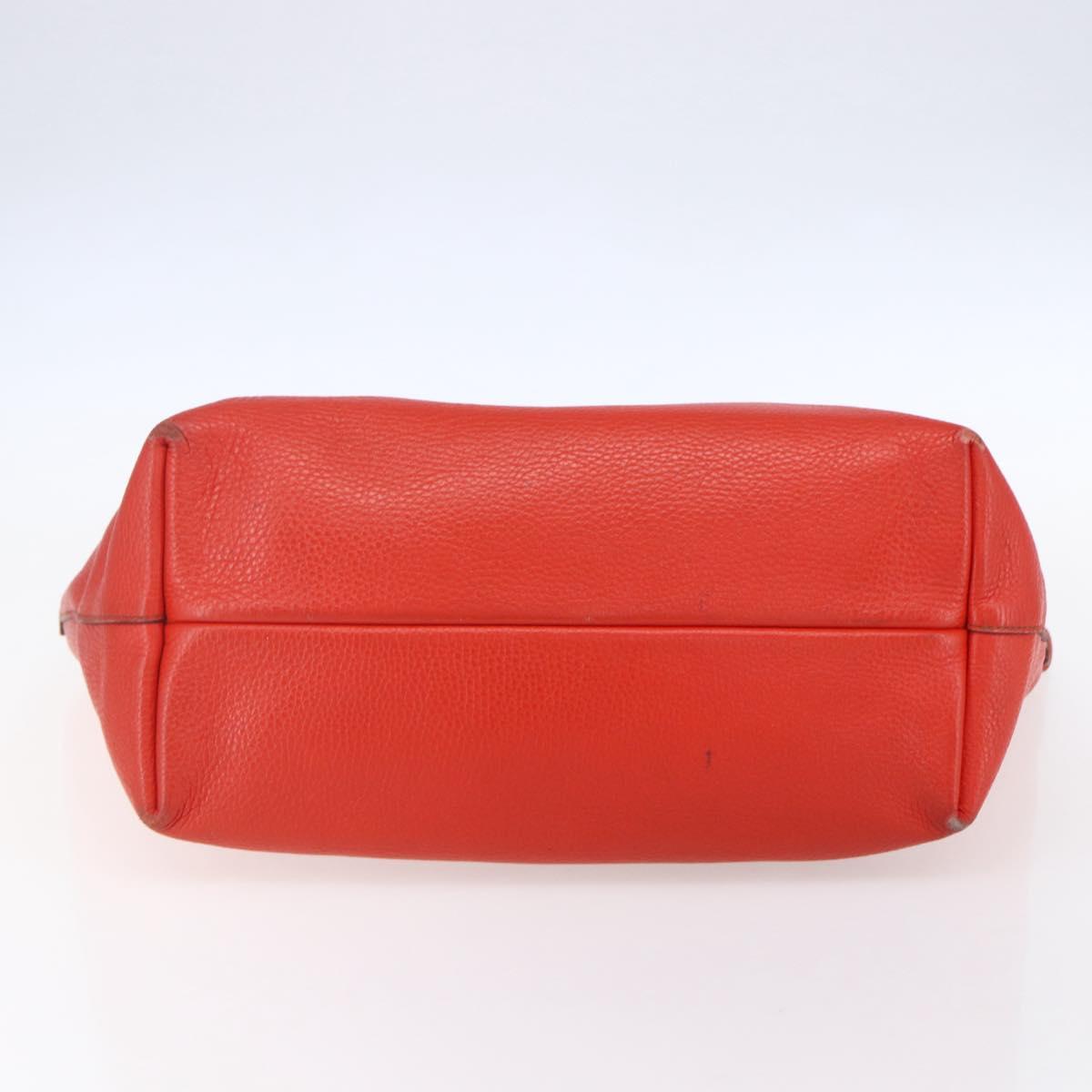 Salvatore Ferragamo Tote Bag Leather Red Gold Auth 121300