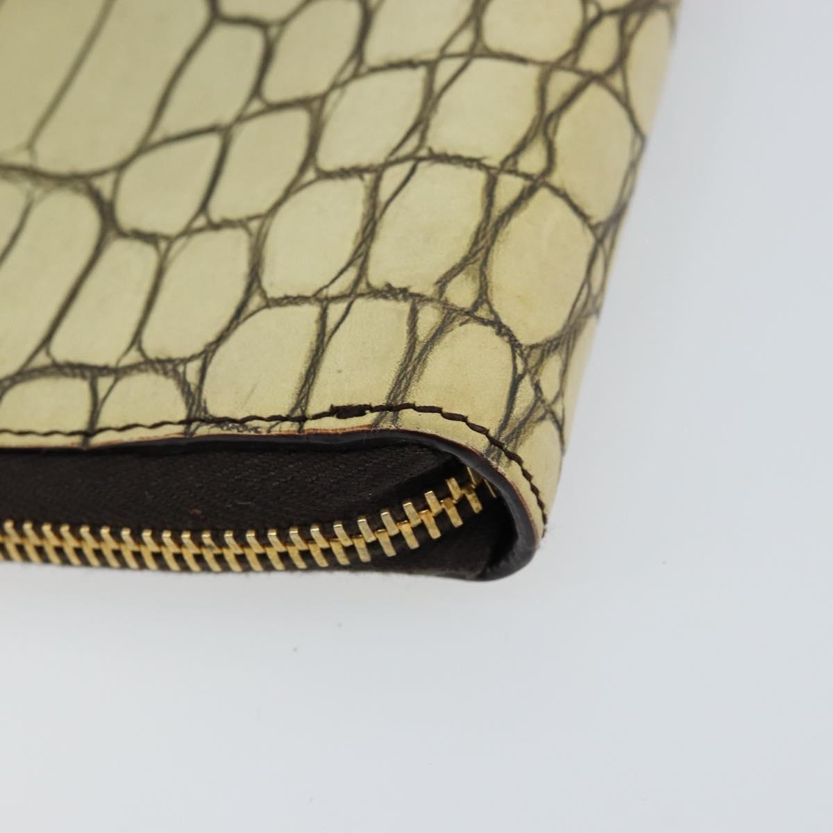 Miu Miu Day Planner Cover Leather Embossed Cream Auth 121305