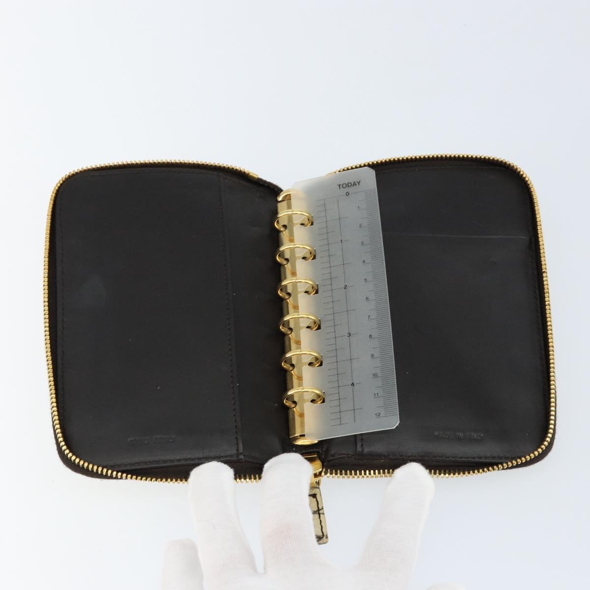 Miu Miu Day Planner Cover Leather Embossed Cream Auth 121305