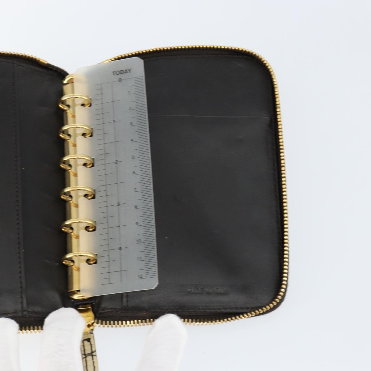 Miu Miu Day Planner Cover Leather Embossed Cream Auth 121305