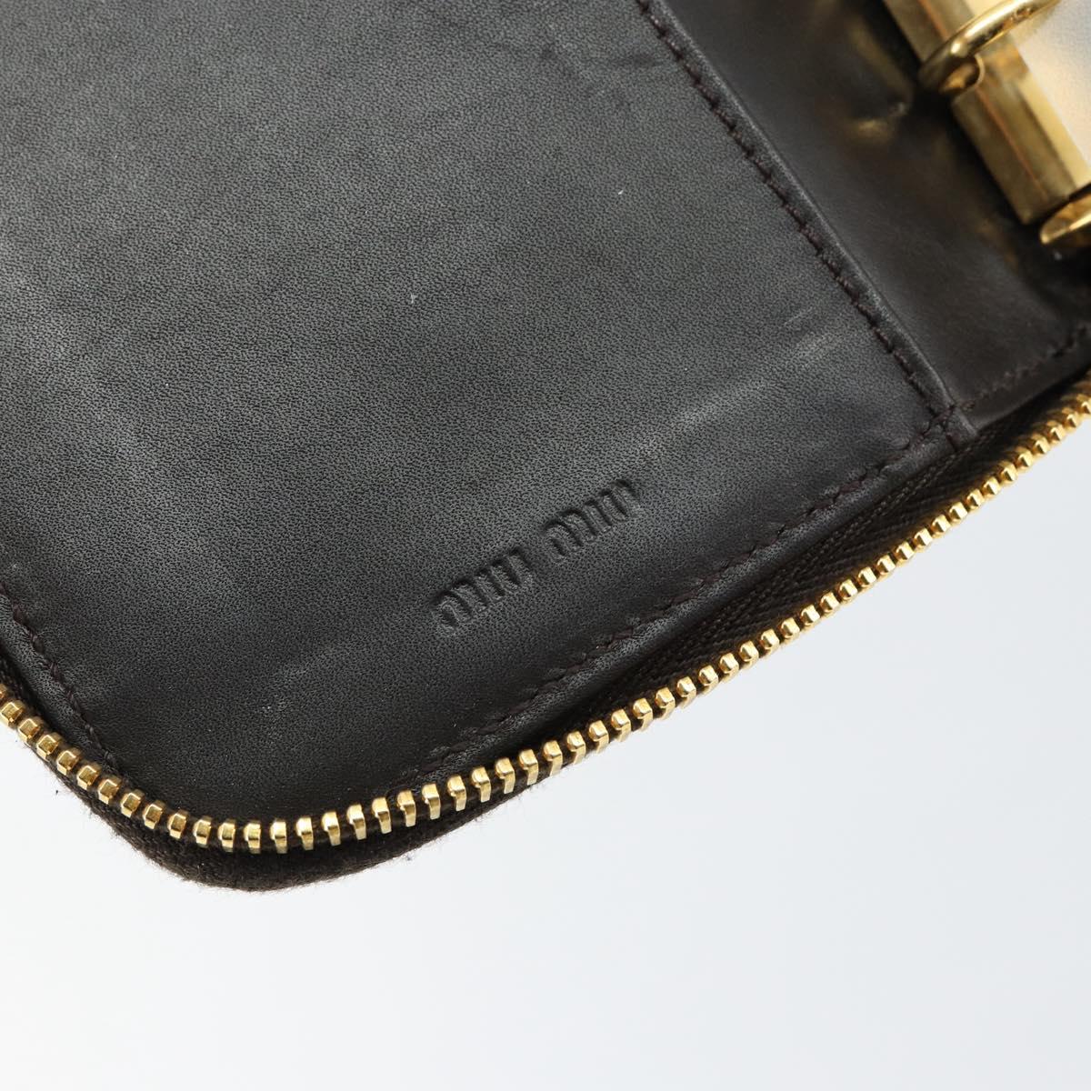 Miu Miu Day Planner Cover Leather Embossed Cream Auth 121305