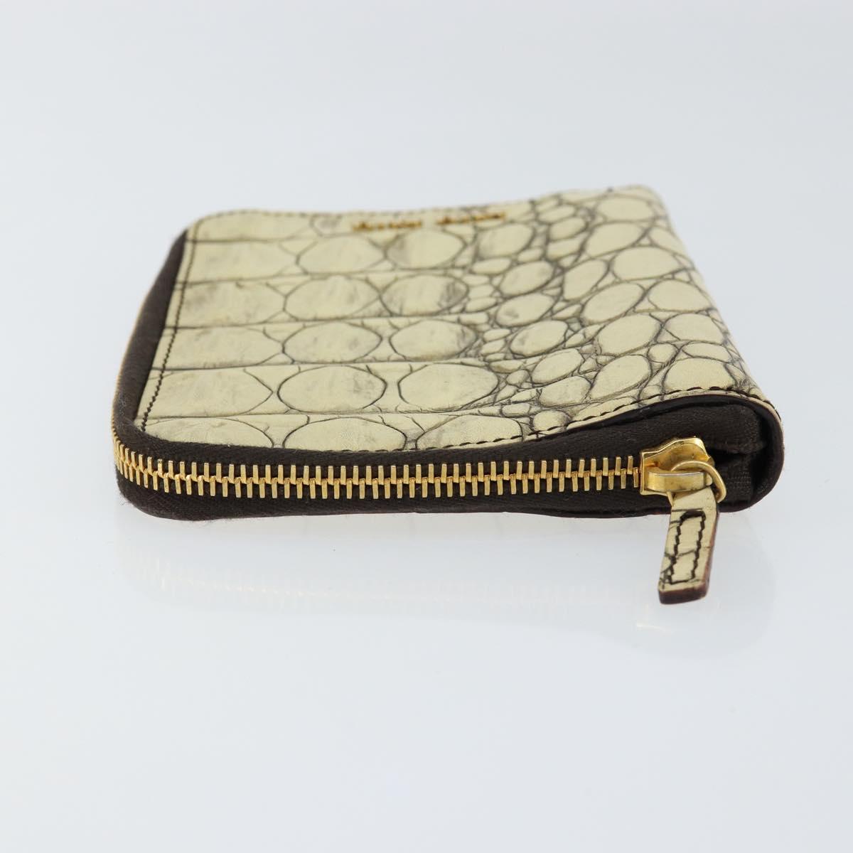 Miu Miu Day Planner Cover Leather Embossed Cream Auth 121305