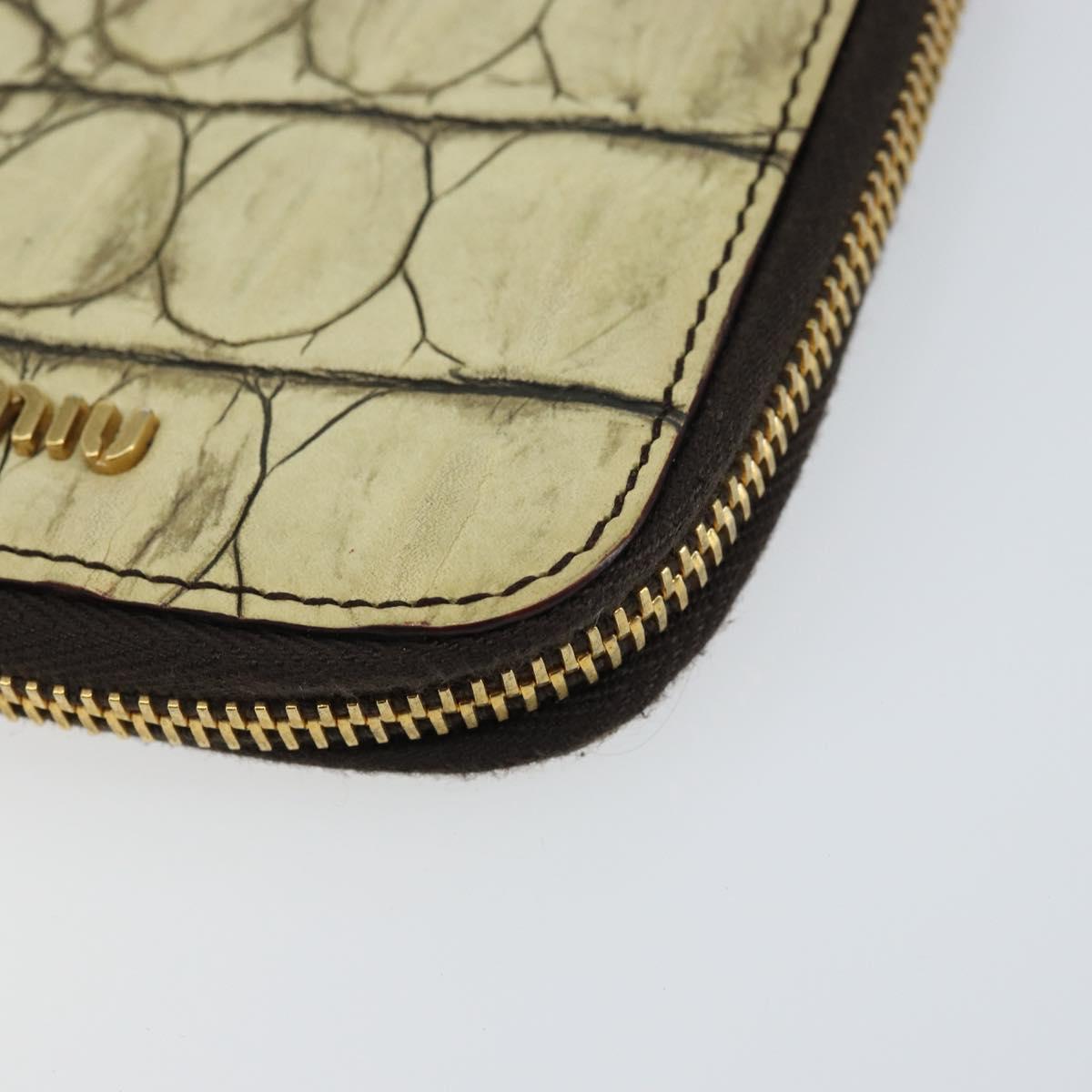 Miu Miu Day Planner Cover Leather Embossed Cream Auth 121305