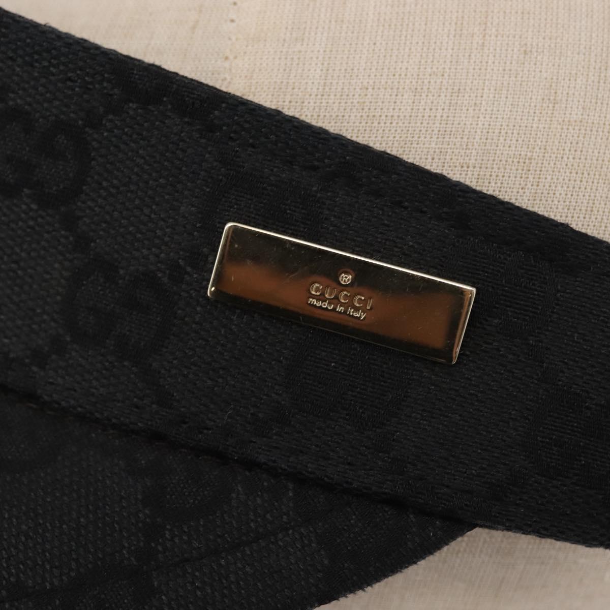 GUCCI GG Canvas Web Sherry Line Sun Visor S Black Red Auth 121306