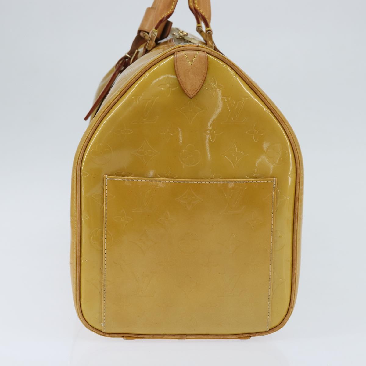 LOUIS VUITTON Monogram Vernis Mercer Boston Bag Beige M91000 LV Auth 121313