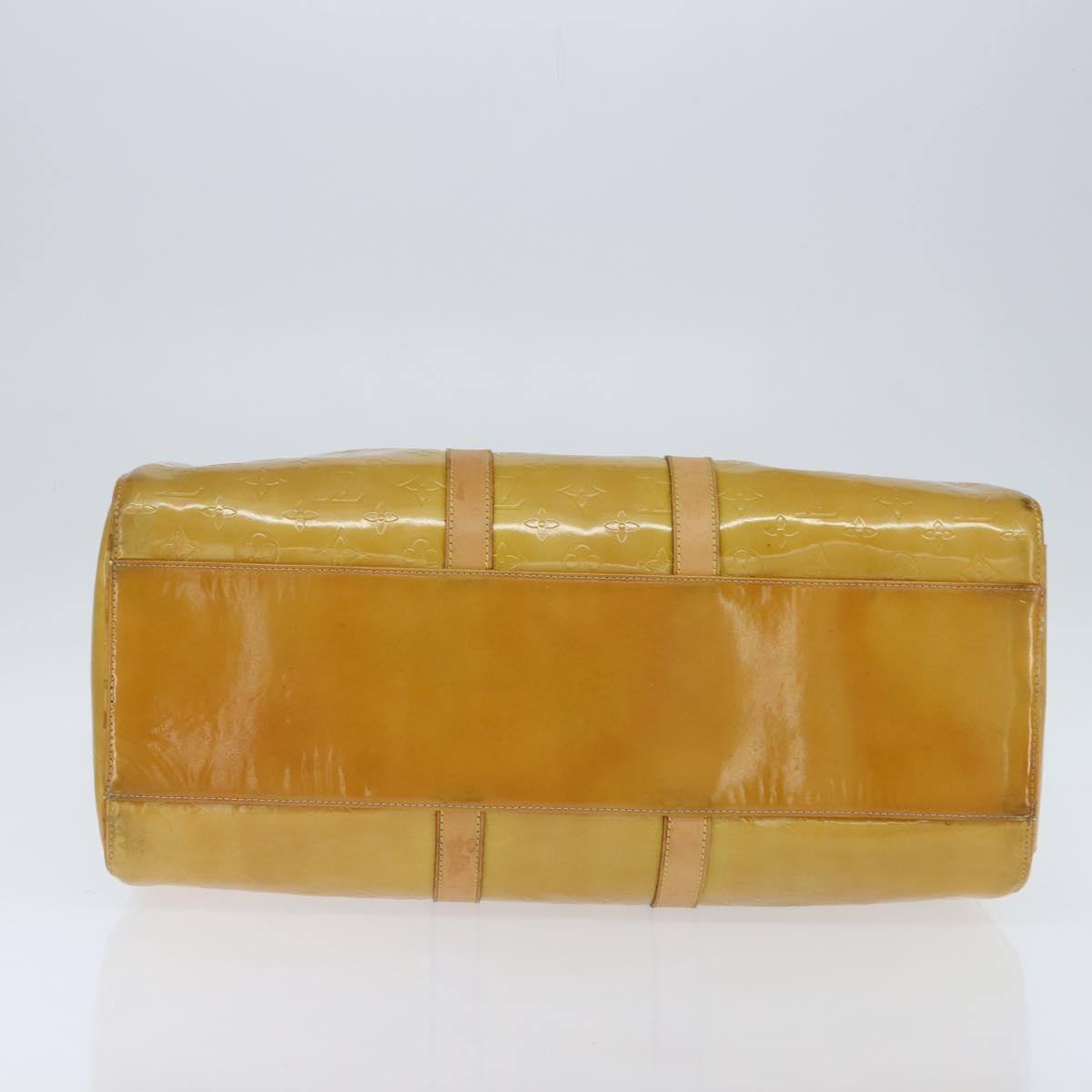 LOUIS VUITTON Monogram Vernis Mercer Boston Bag Beige M91000 LV Auth 121313