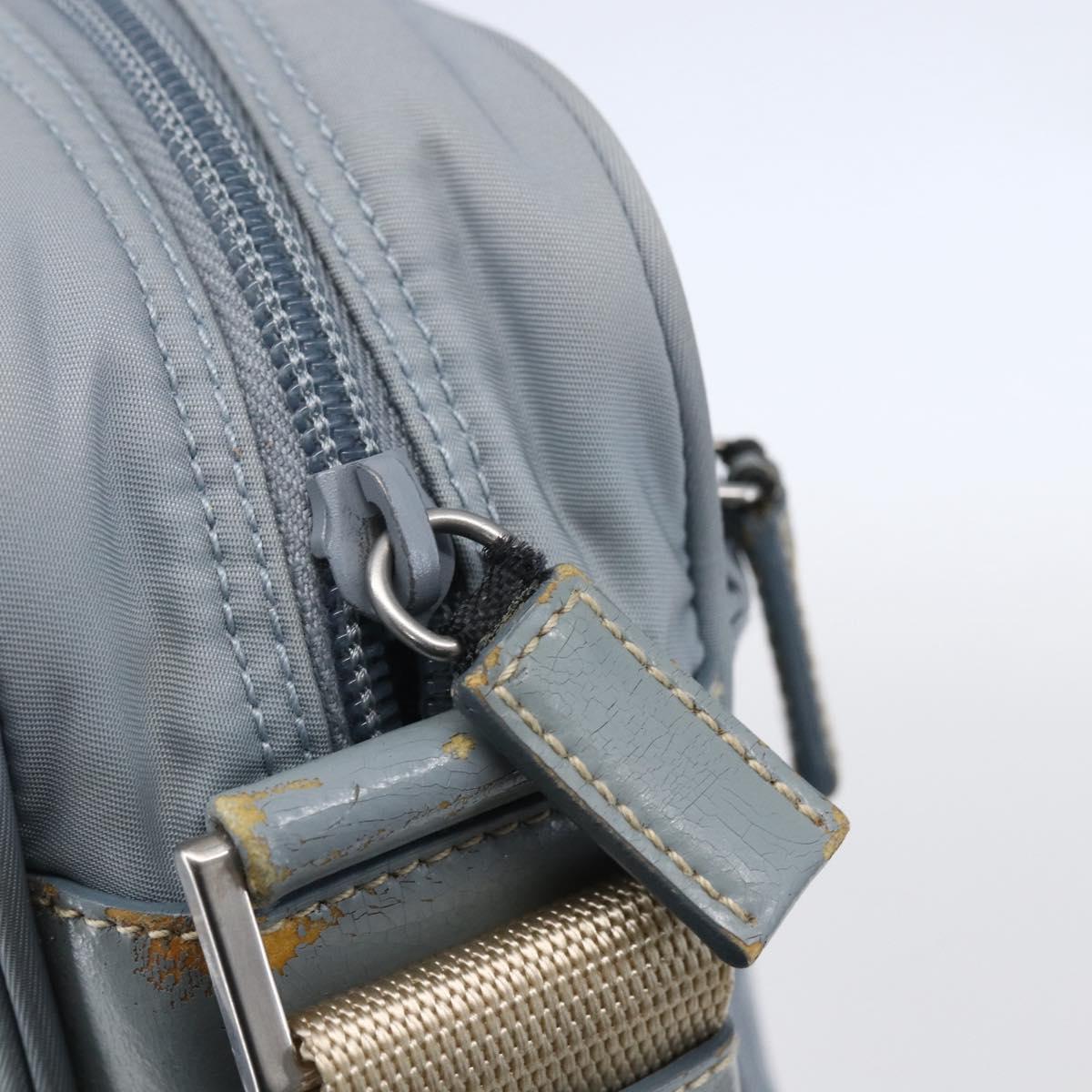 PRADA Shoulder Bag Nylon Light Blue Silver Auth 121317