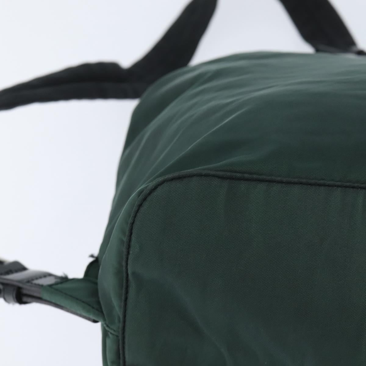 PRADA Backpack Nylon Khaki Silver Auth 121319