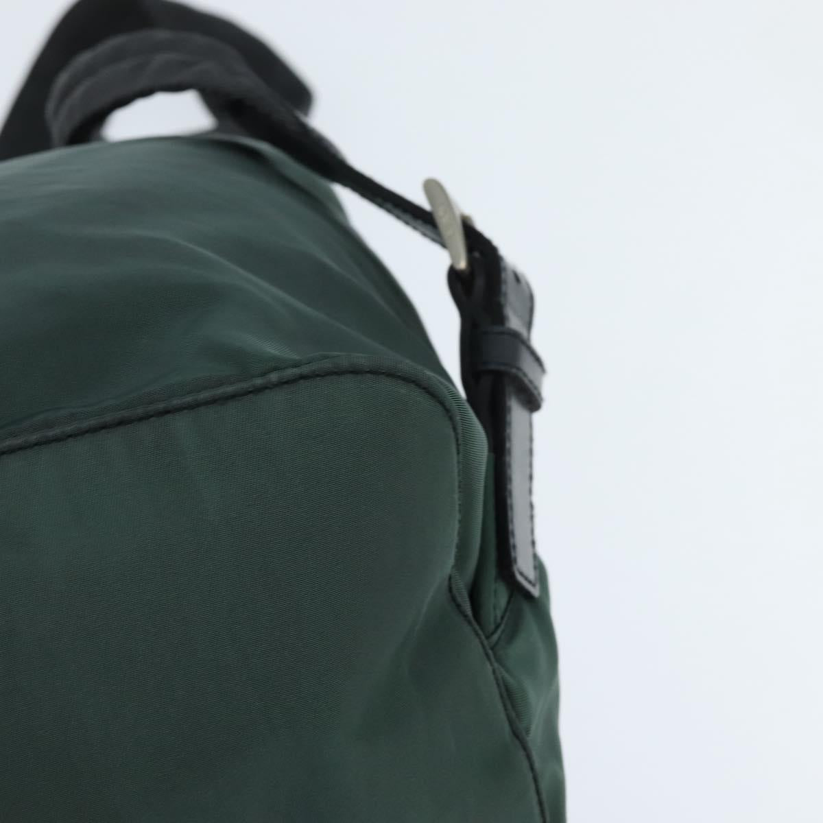 PRADA Backpack Nylon Khaki Silver Auth 121319