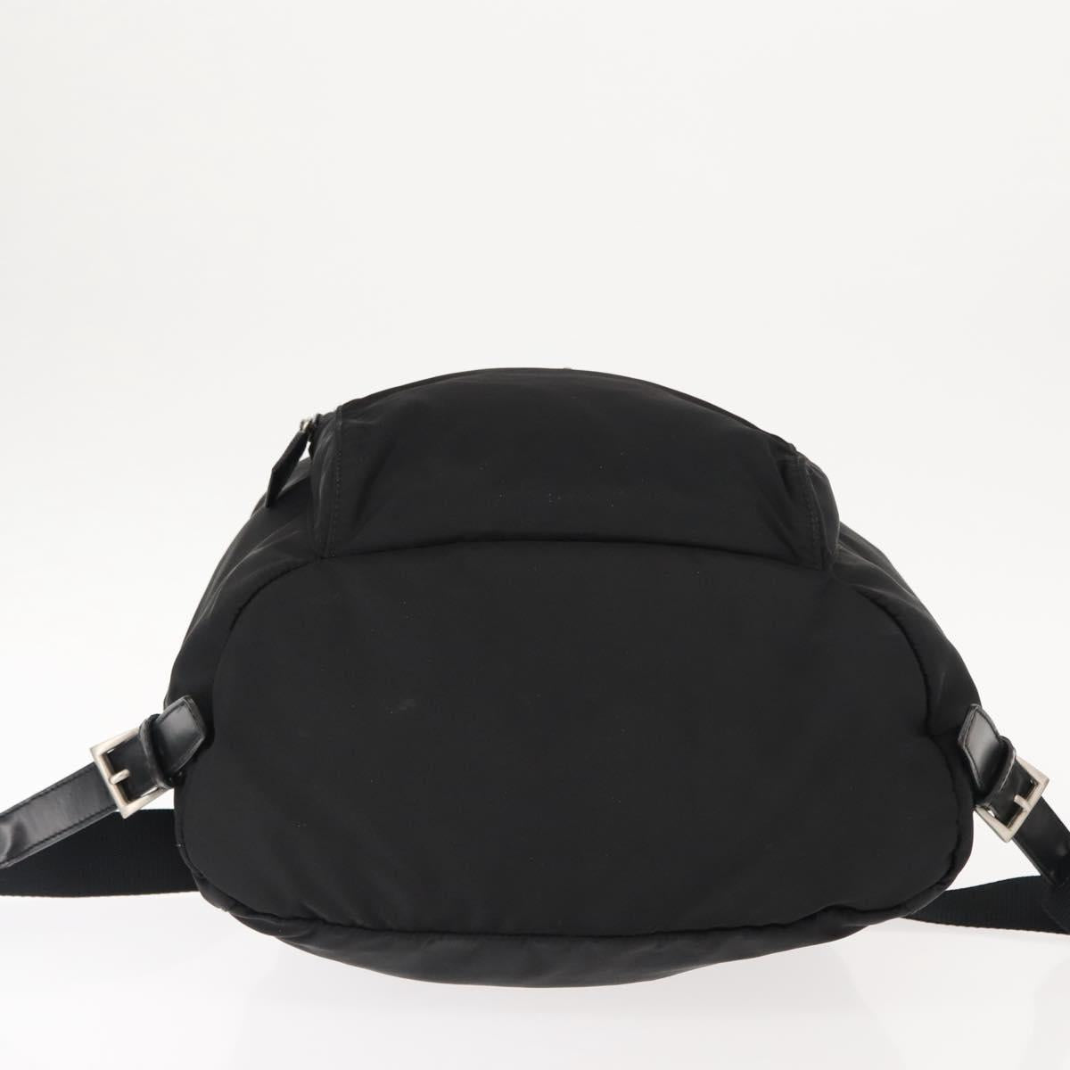 PRADA Backpack Nylon Black Silver Auth 121320