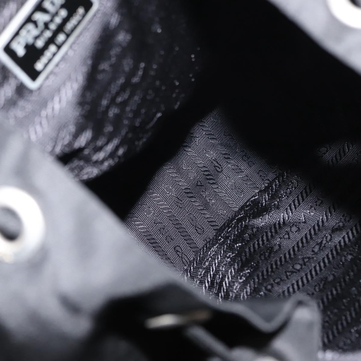 PRADA Backpack Nylon Black Silver Auth 121320