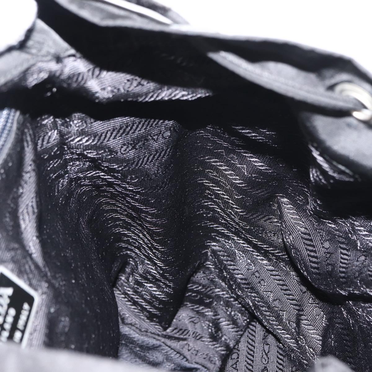 PRADA Backpack Nylon Black Silver Auth 121320