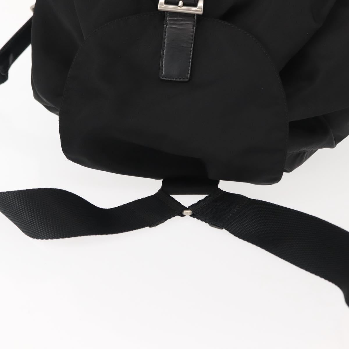 PRADA Backpack Nylon Black Silver Auth 121320