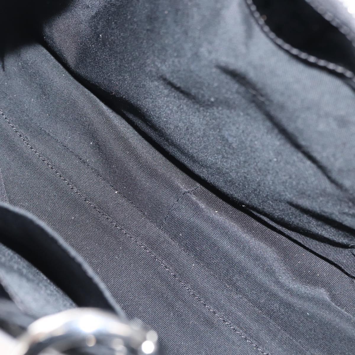 CHANEL Chain Tote Bag Enamel Black Silver CC Auth 121328V