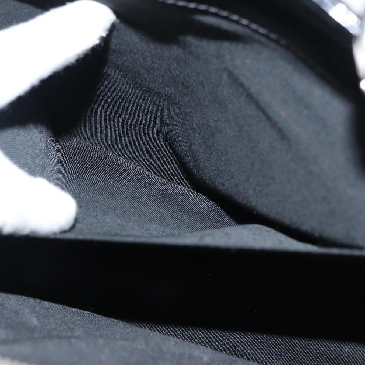 CHANEL Chain Tote Bag Enamel Black Silver CC Auth 121328V