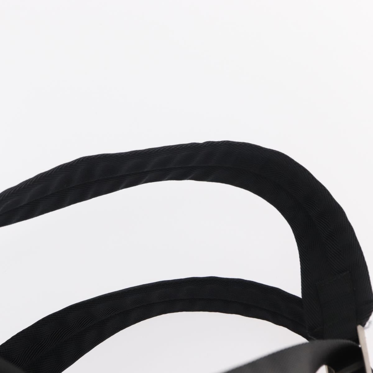 PRADA Backpack Leather Black Silver Auth 121332