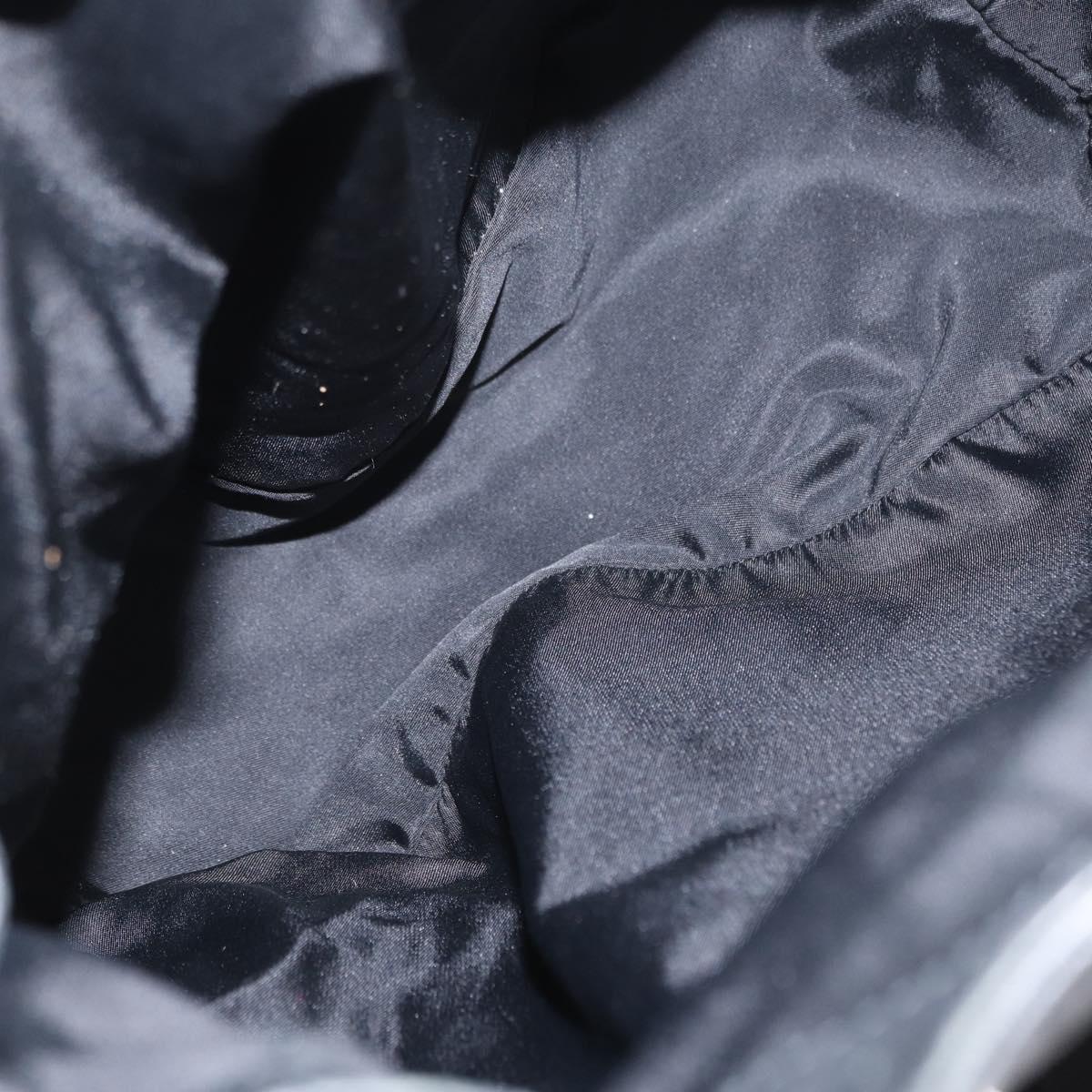 PRADA Backpack Leather Black Silver Auth 121332