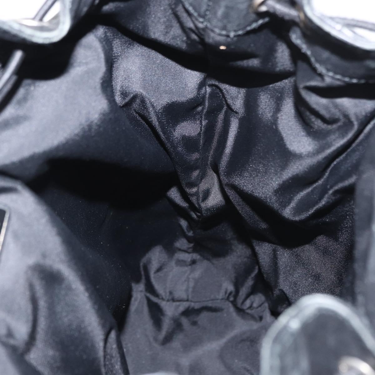 PRADA Backpack Leather Black Silver Auth 121332