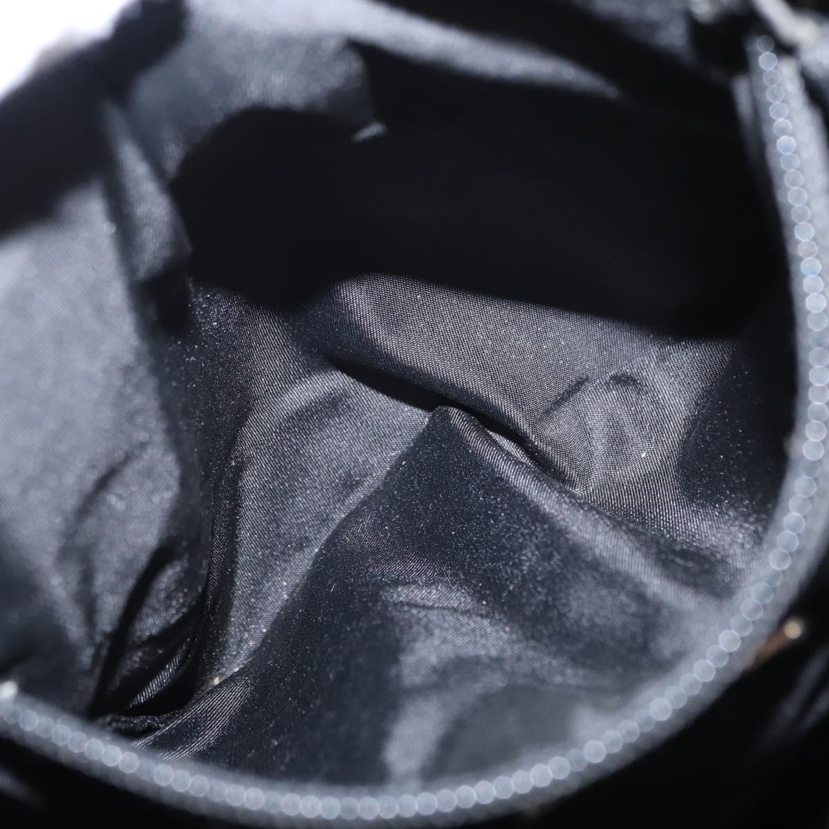 PRADA Backpack Leather Black Silver Auth 121332