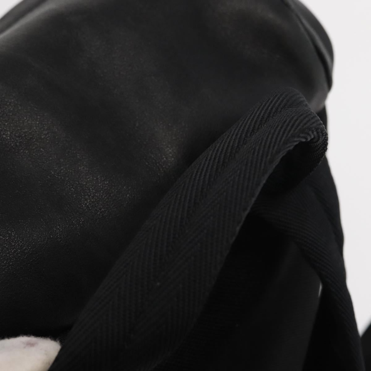 PRADA Backpack Leather Black Silver Auth 121332