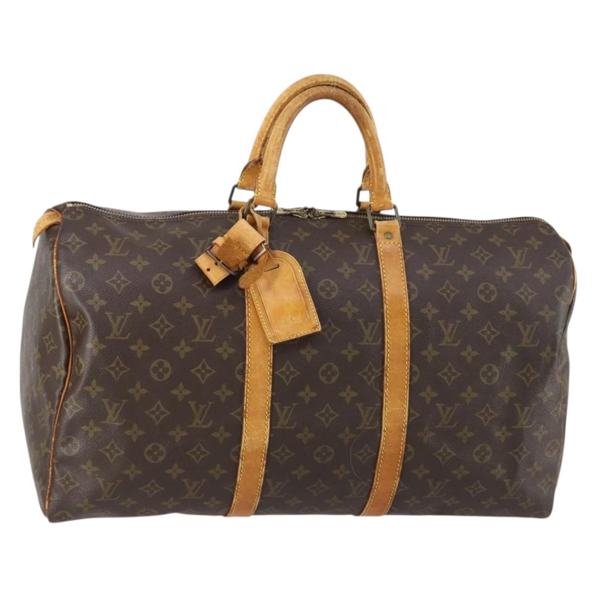 LOUIS VUITTON Monogram Keepall 50 Boston Bag M41426 LV Auth 121339