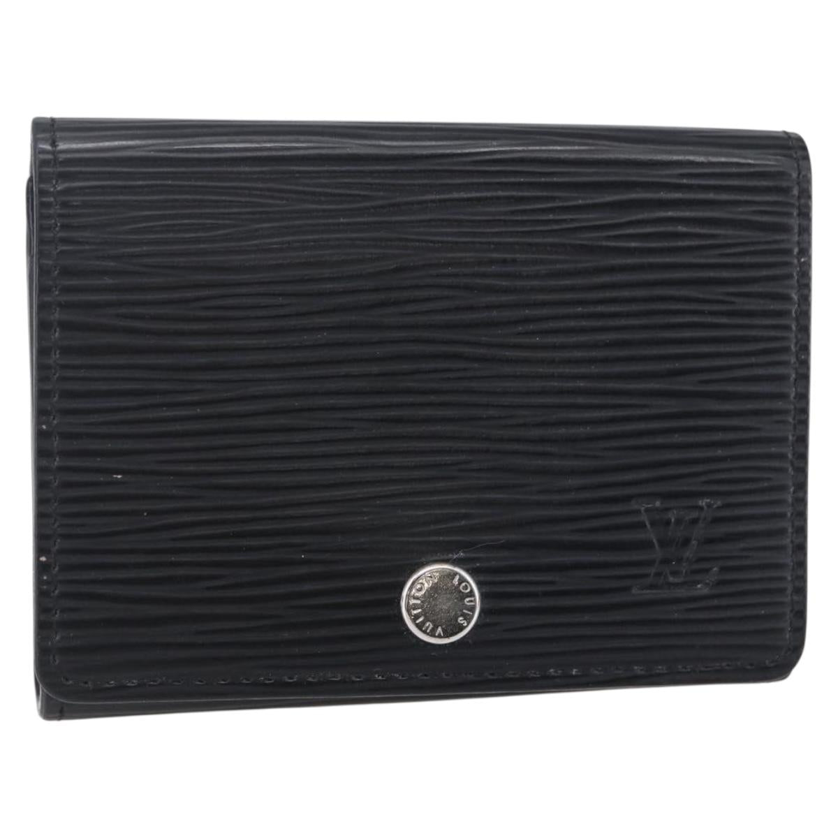 LOUIS VUITTON Epi Anvelop Cult De Vuitto Card Case Black M56169 LV Auth 121342V