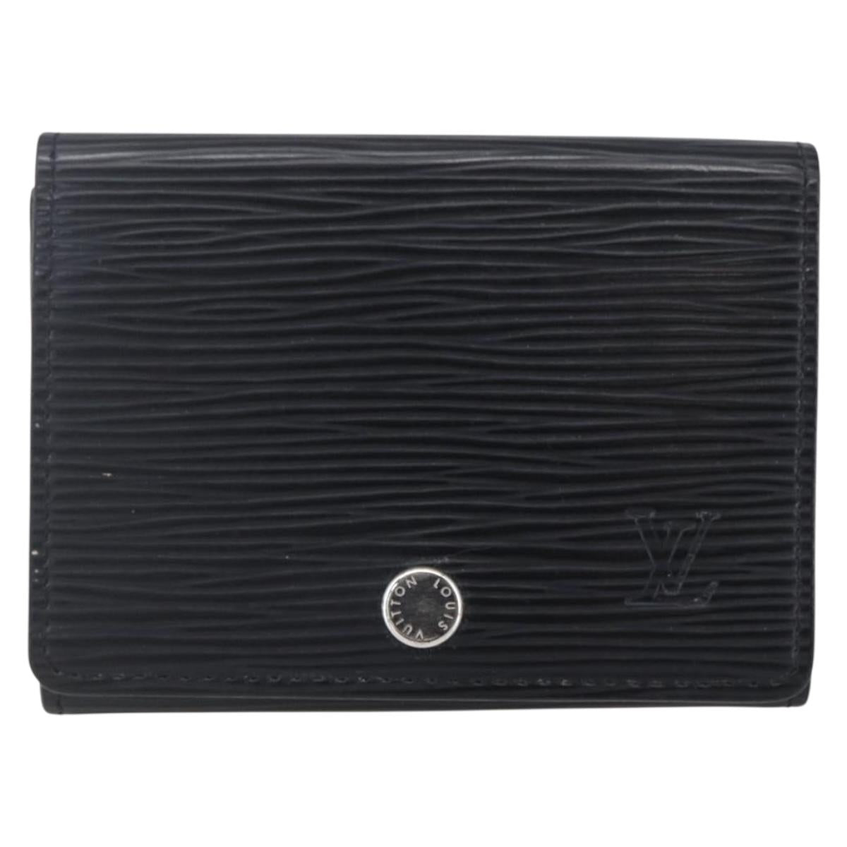 LOUIS VUITTON Epi Anvelop Cult De Vuitto Card Case Black M56169 LV Auth 121342V