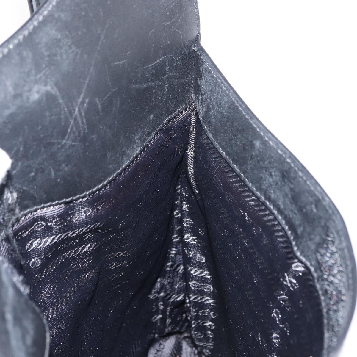 PRADA Shoulder Bag Leather Black Auth 121345