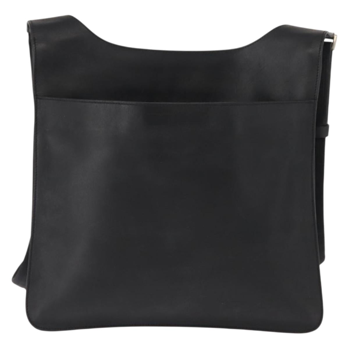 PRADA Shoulder Bag Leather Black Auth 121345