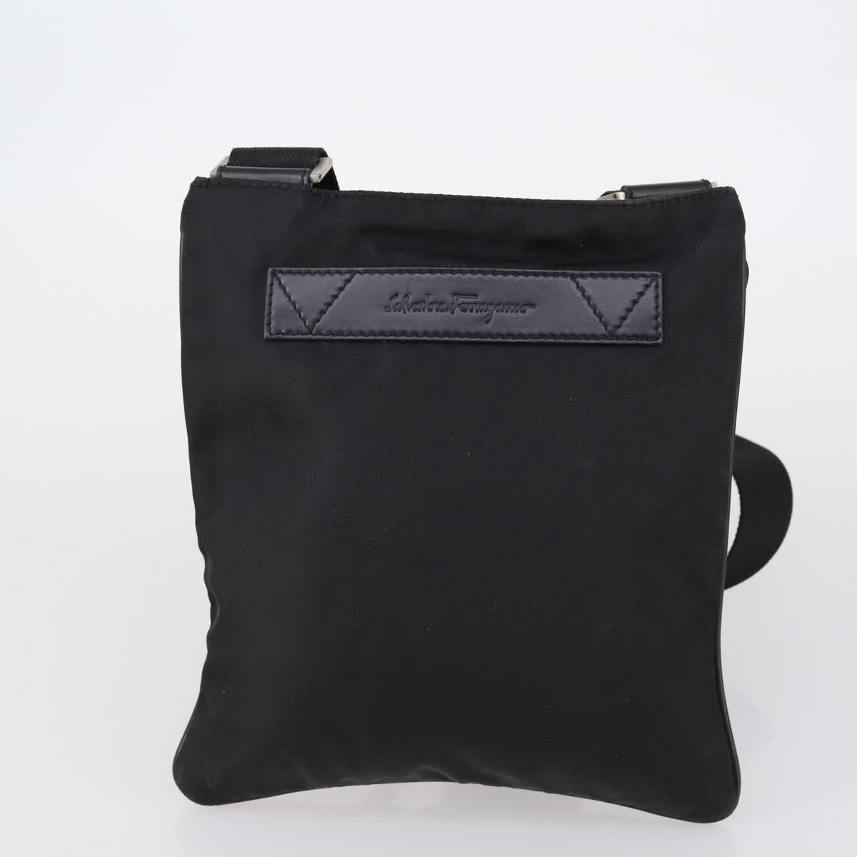 Salvatore Ferragamo Shoulder Bag PVC Nylon 2 Set Beige Black Auth 121346