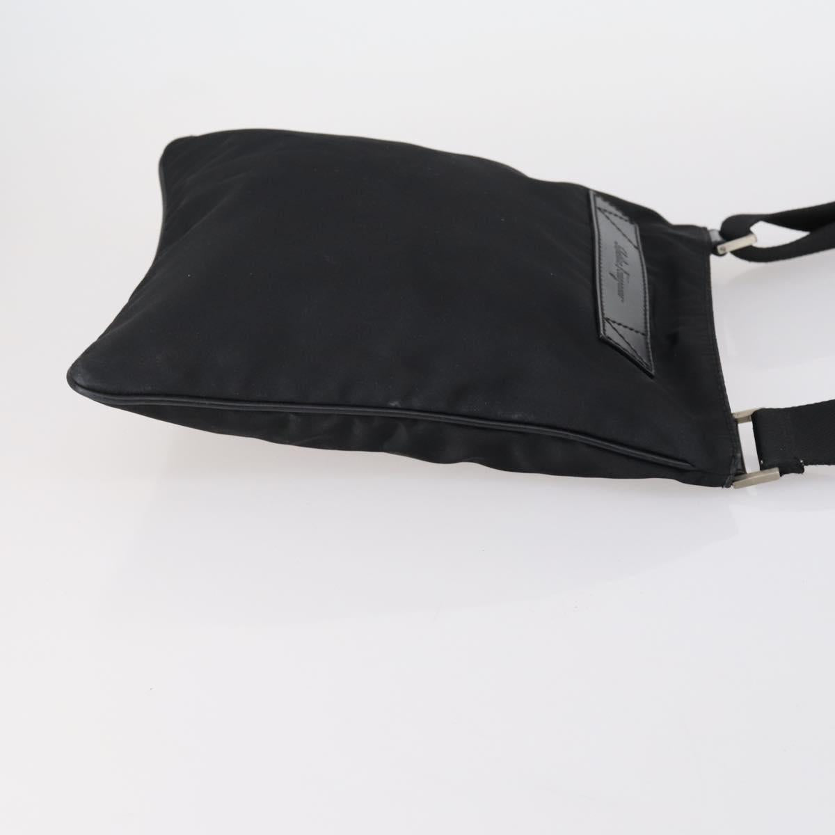 Salvatore Ferragamo Shoulder Bag PVC Nylon 2 Set Beige Black Auth 121346