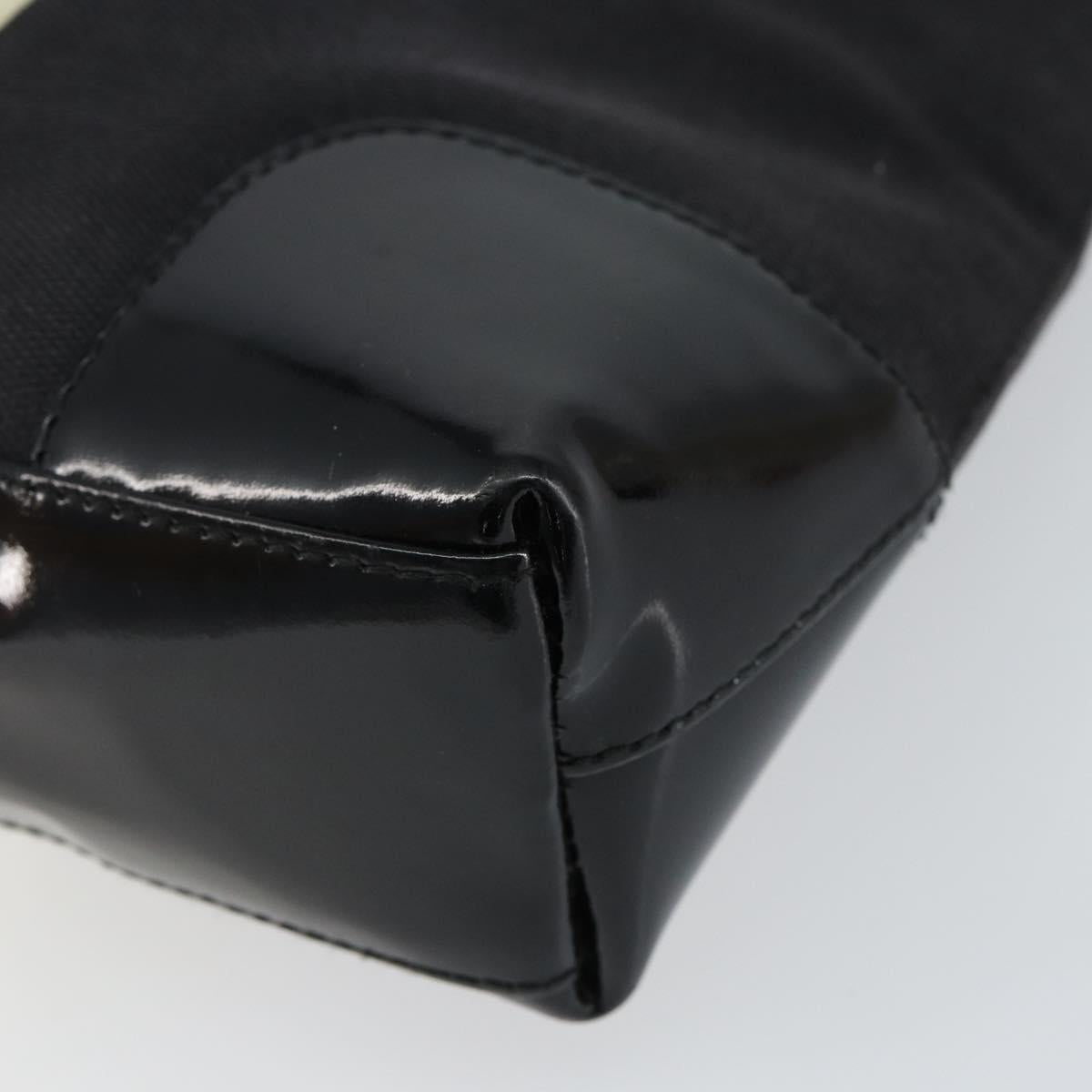 GUCCI Shoulder Bag Enamel Canvas Black Gold 001 4231 Auth 121347