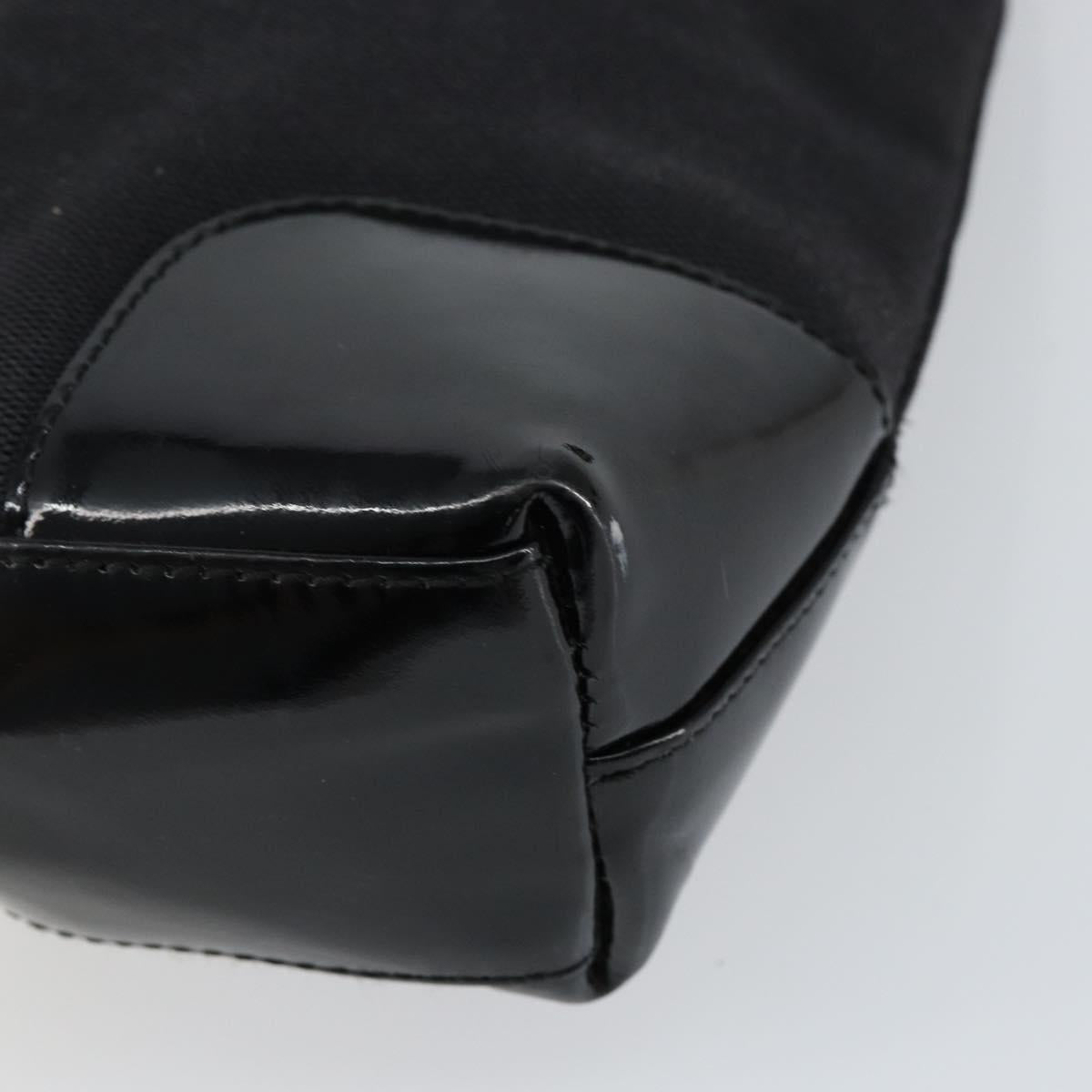 GUCCI Shoulder Bag Enamel Canvas Black Gold 001 4231 Auth 121347