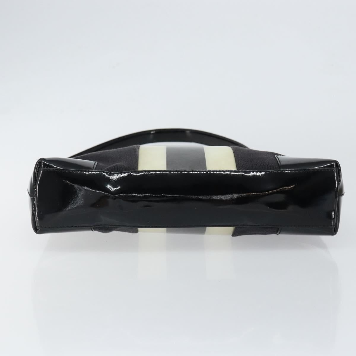 GUCCI Shoulder Bag Enamel Canvas Black Gold 001 4231 Auth 121347