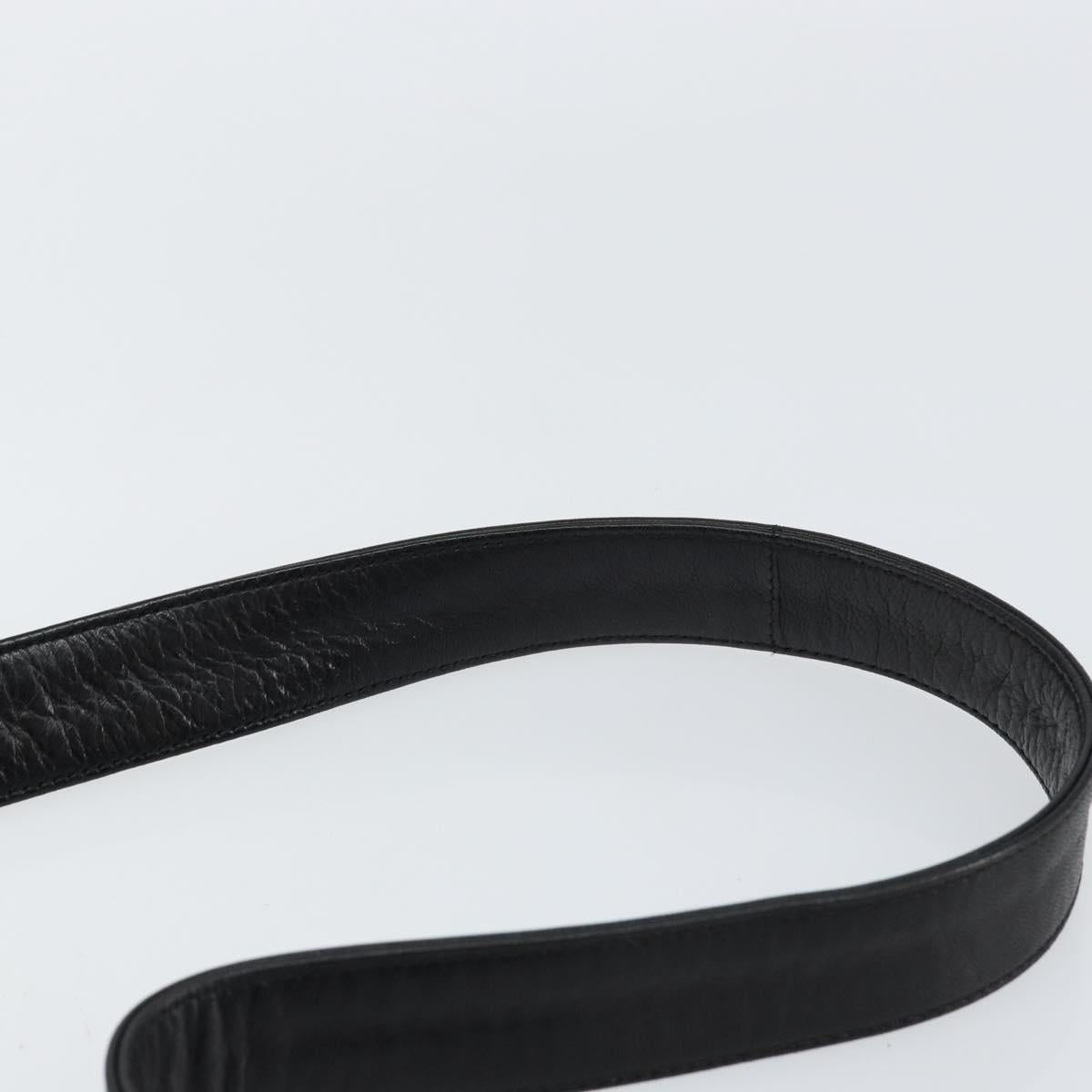 PRADA Shoulder Bag Nylon Leather Black Silver Auth 121352