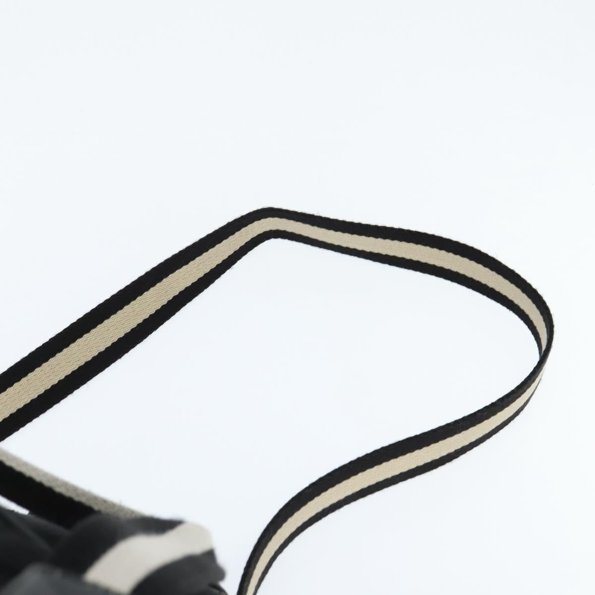 BALLY Boston Bag Nylon Leather 2way Black Silver gold Auth 121353