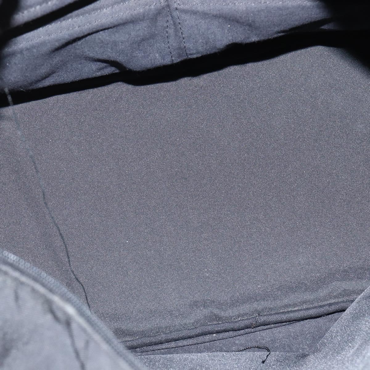 BALLY Boston Bag Nylon Leather 2way Black Silver gold Auth 121353