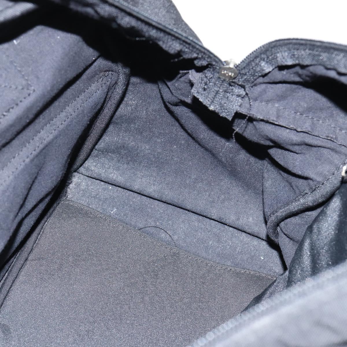 BALLY Boston Bag Nylon Leather 2way Black Silver gold Auth 121353