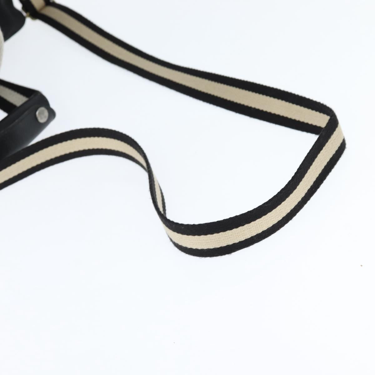 BALLY Boston Bag Nylon Leather 2way Black Silver gold Auth 121353