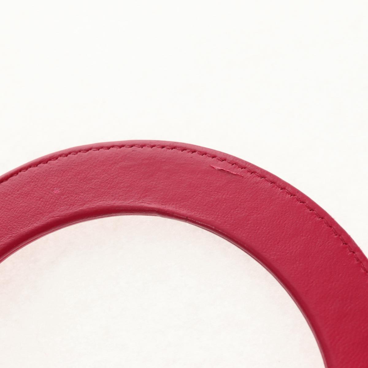 Christian Dior Canage Lady Dior Hand Bag Lamb Skin 2way Pink Gold Auth 121358V