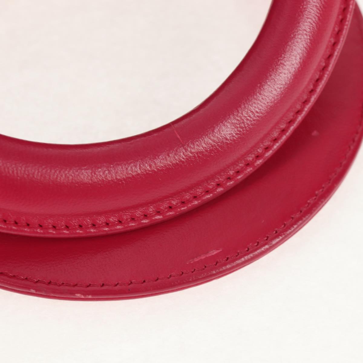 Christian Dior Canage Lady Dior Hand Bag Lamb Skin 2way Pink Gold Auth 121358V