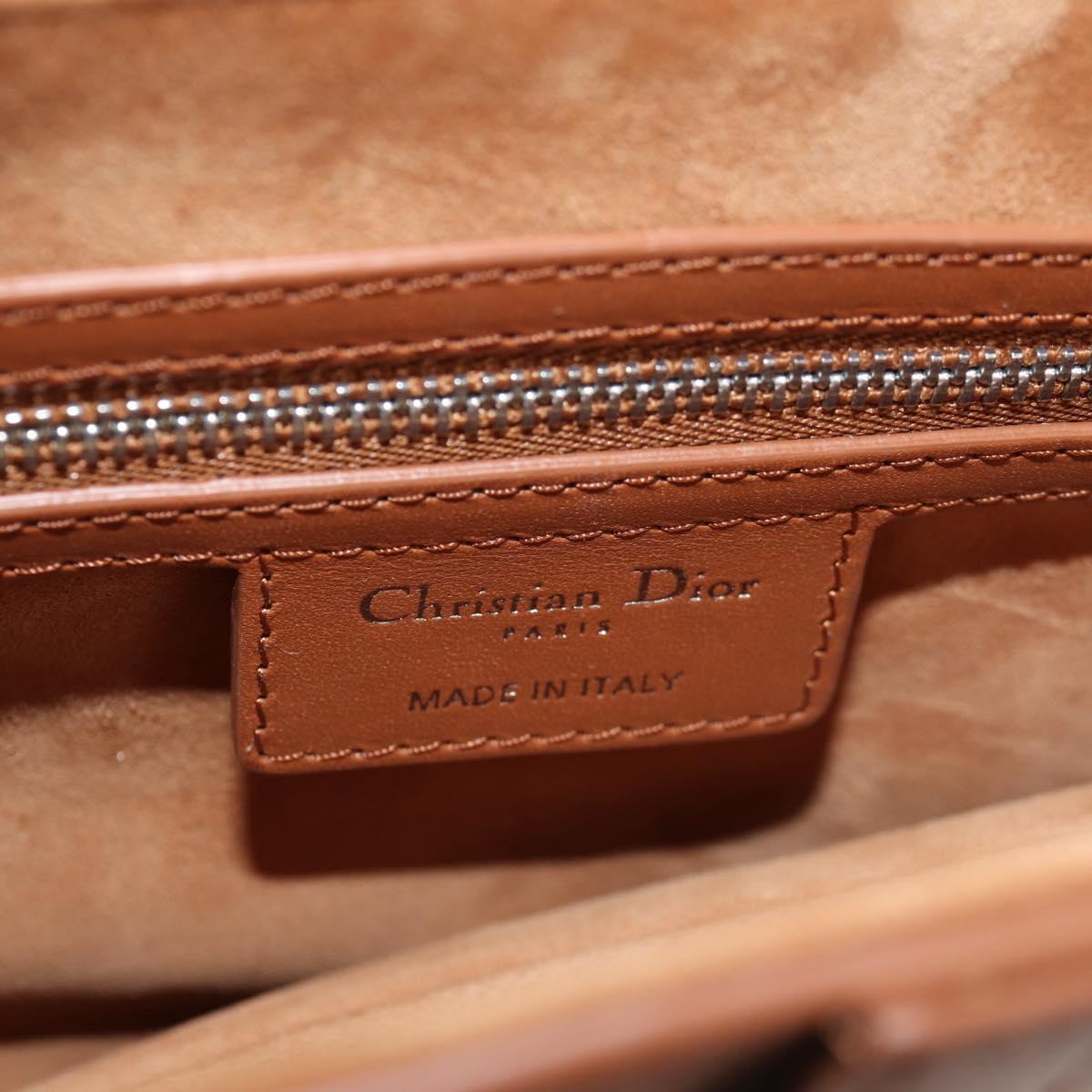 Christian Dior Saddle bag Shoulder Bag Leather Beige Auth 121361M