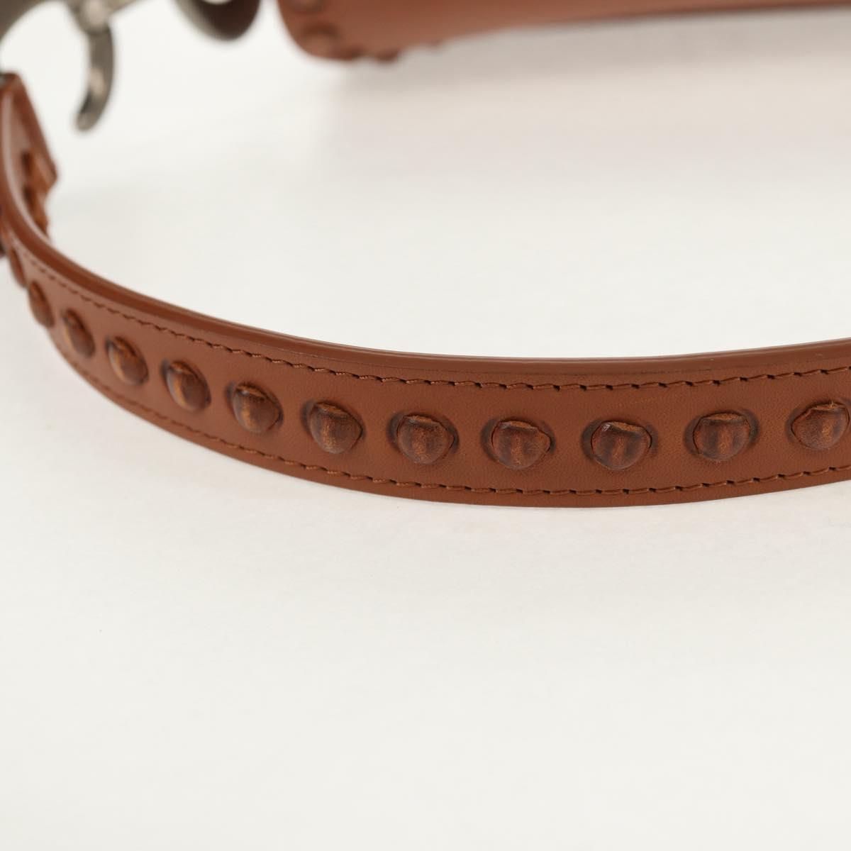 Christian Dior Saddle bag Shoulder Bag Leather Beige Auth 121361M