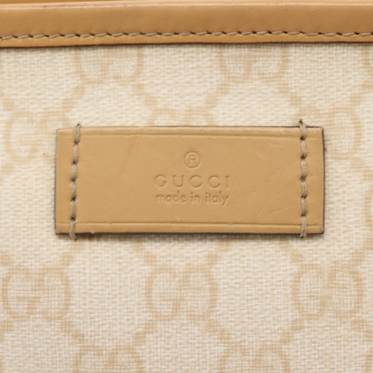 GUCCI GG Supreme Shoulder Bag PVC Beige Gold 211133 Auth 121363