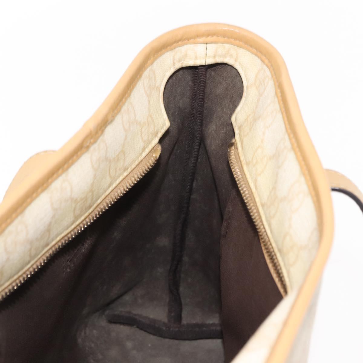 GUCCI GG Supreme Shoulder Bag PVC Beige Gold 211133 Auth 121363