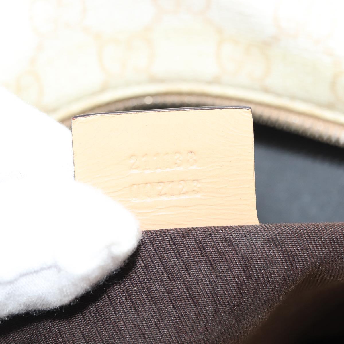GUCCI GG Supreme Shoulder Bag PVC Beige Gold 211133 Auth 121363