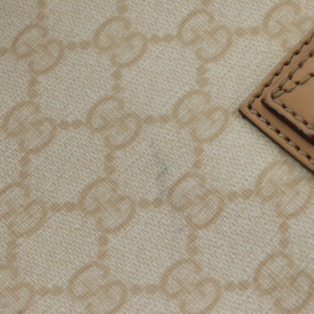 GUCCI GG Supreme Shoulder Bag PVC Beige Gold 211133 Auth 121363