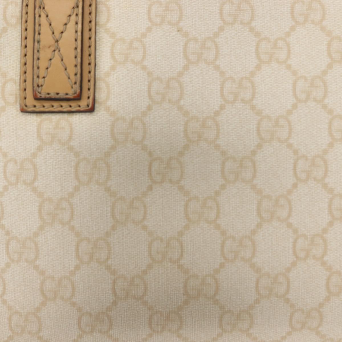 GUCCI GG Supreme Shoulder Bag PVC Beige Gold 211133 Auth 121363