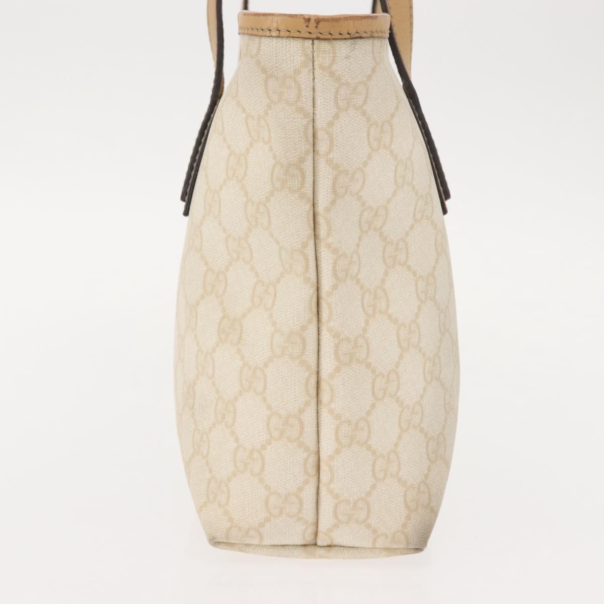 GUCCI GG Supreme Shoulder Bag PVC Beige Gold 211133 Auth 121363
