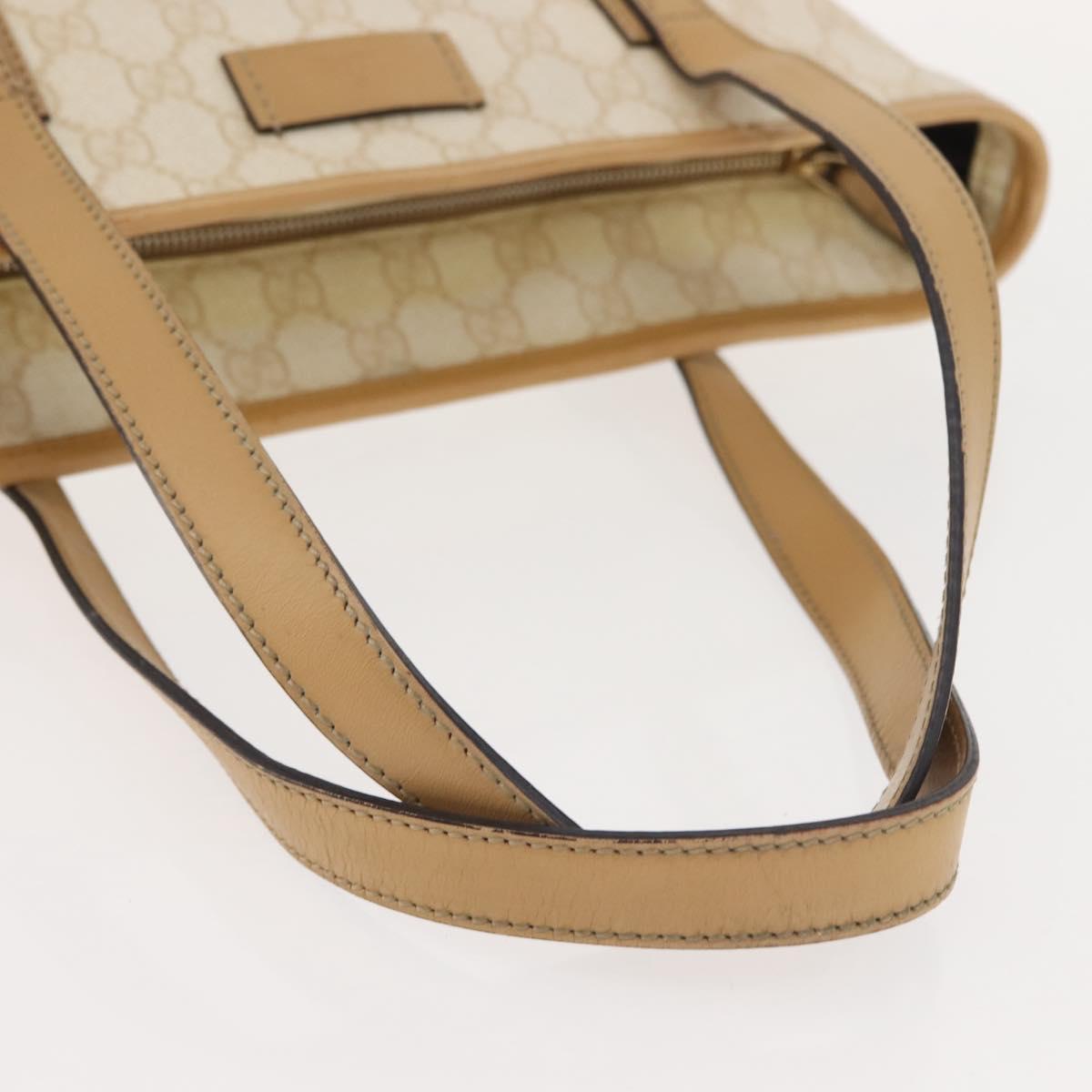 GUCCI GG Supreme Shoulder Bag PVC Beige Gold 211133 Auth 121363